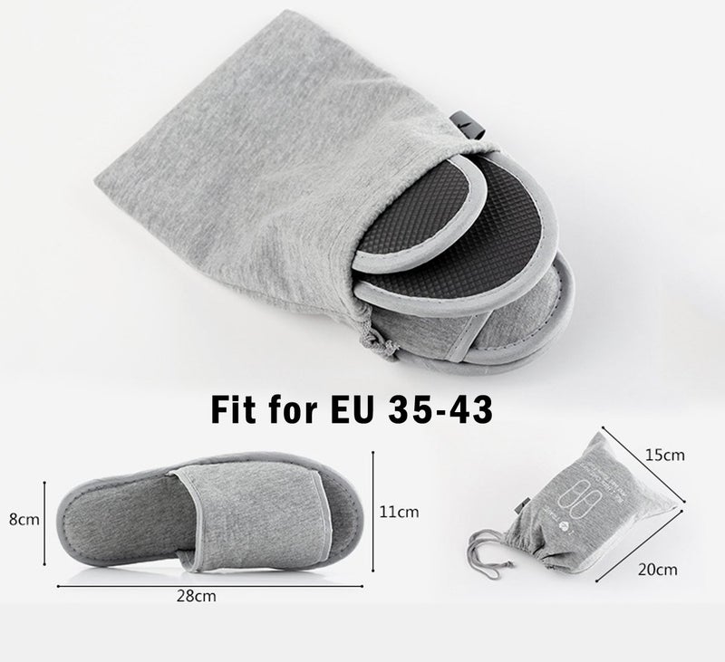 Comfysail Foldable Portable Slippers Washable Open Toe Towelling Slippers with Storage Bag for Spa Travel Hotel/Home Guest 34-43 - Image 3